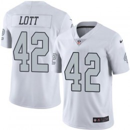 Las Vegas Raiders #42 Ronnie Lott White Men's Stitched NFL Limited Rush Jersey
