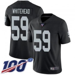 Las Vegas Raiders #59 Tahir Whitehead Black Team Color Men's Stitched NFL 100th Season Vapor Limited Jersey