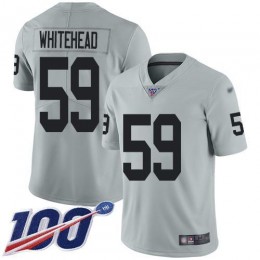 Las Vegas Raiders #59 Tahir Whitehead Silver Men's Stitched NFL Limited Inverted Legend 100th Season Jersey