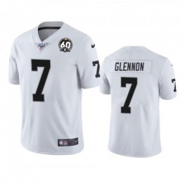 Las Vegas Raiders #7 Mike Glennon White 60th Anniversary Vapor Limited Stitched NFL 100th Season Jersey