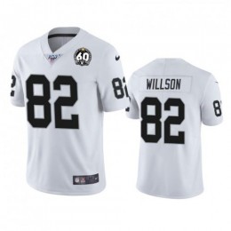 Las Vegas Raiders #82 Luke Willson White 60th Anniversary Vapor Limited Stitched NFL 100th Season Jersey