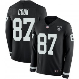 Las Vegas Raiders #87 Jared Cook Black Team Color Men's Stitched NFL Limited Therma Long Sleeve Jersey