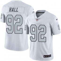 Las Vegas Raiders #92 P.J. Hall White Men's Stitched NFL Limited Rush Jersey