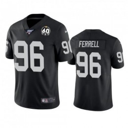 Las Vegas Raiders #96 Clelin Ferrell Black 60th Anniversary Vapor Limited Stitched NFL 100th Season Jersey