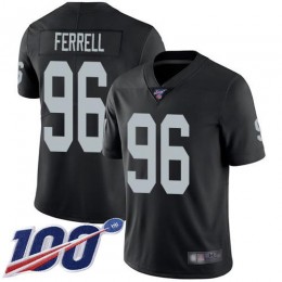 Las Vegas Raiders #96 Clelin Ferrell Black Team Color Men's Stitched NFL 100th Season Vapor Limited Jersey