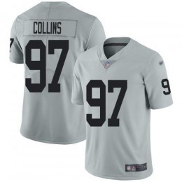Las Vegas Raiders #97 Maliek Collins Silver Men's Stitched NFL Limited Inverted Legend Jersey