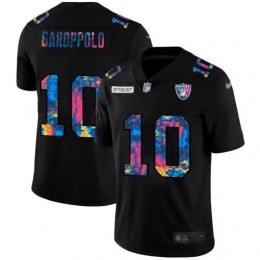 Raiders #10 Jimmy Garoppolo Men's Multi-Color Black 2020 NFL Crucial Catch Vapor Untouchable Limited Jersey