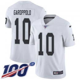 Raiders #10 Jimmy Garoppolo White Men's Stitched NFL 100th Season Vapor Limited Jersey
