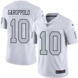Raiders #10 Jimmy Garoppolo White Men's Stitched NFL Limited Rush Jersey