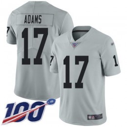 Raiders #17 Davante Adams Silver Men's Stitched NFL Limited Inverted Legend 100th Season Jersey