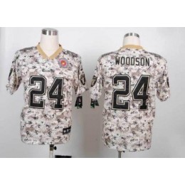 Raiders #24 Charles Woodson Camo Men's Stitched NFL Elite USMC Jersey