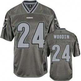 Raiders #24 Charles Woodson Grey Men's Stitched NFL Elite Vapor Jersey