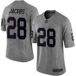 Raiders #28 Josh Jacobs Gray Men's Stitched NFL Limited Gridiron Gray Jersey