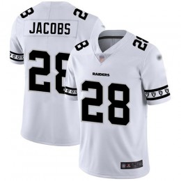 Raiders #28 Josh Jacobs White Men's Stitched NFL Limited Team Logo Fashion Jersey