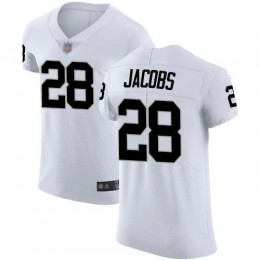 Raiders #28 Josh Jacobs White Men's Stitched NFL Vapor Untouchable Elite Jersey