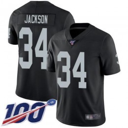Raiders #34 Bo Jackson Black Team Color Men's Stitched NFL 100th Season Vapor Limited Jersey