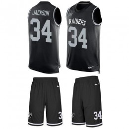 Raiders #34 Bo Jackson Black Team Color Men's Stitched NFL Limited Tank Top Suit Jersey