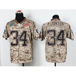 Raiders #34 Bo Jackson Camo Men's Stitched NFL New Elite USMC Jersey