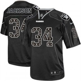 Raiders #34 Bo Jackson New Lights Out Black Men's Stitched NFL Elite Jersey