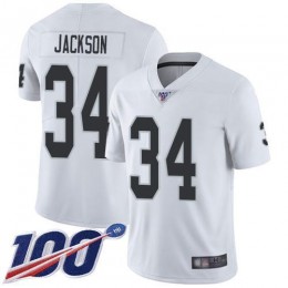 Raiders #34 Bo Jackson White Men's Stitched NFL 100th Season Vapor Limited Jersey