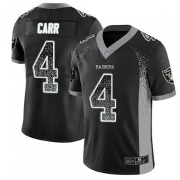 Raiders #4 Derek Carr Black Team Color Men's Stitched NFL Limited Rush Drift Fashion Jersey