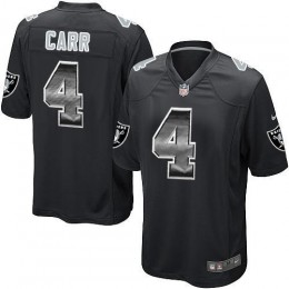 Raiders #4 Derek Carr Black Team Color Men's Stitched NFL Limited Strobe Jersey