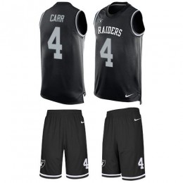 Raiders #4 Derek Carr Black Team Color Men's Stitched NFL Limited Tank Top Suit Jersey