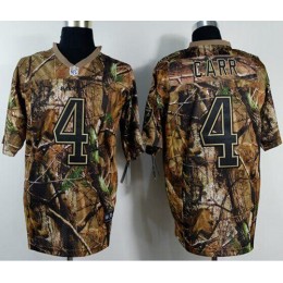 Raiders #4 Derek Carr Camo Men's Stitched NFL Realtree Elite Jersey