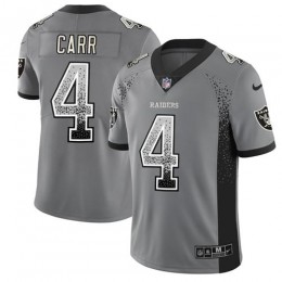 Raiders #4 Derek Carr Gray Men's Stitched NFL Limited Rush Drift Fashion Jersey