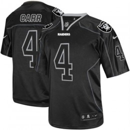 Raiders #4 Derek Carr Lights Out Black Men's Stitched NFL Elite Jersey