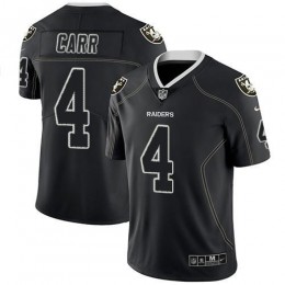 Raiders #4 Derek Carr Lights Out Black Men's Stitched NFL Limited Rush Jersey