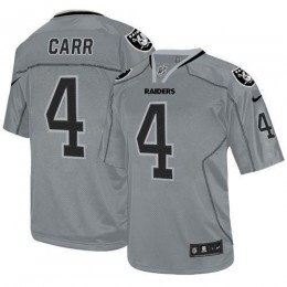 Raiders #4 Derek Carr Lights Out Grey Men's Stitched NFL Elite Jersey