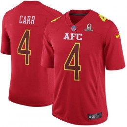 Raiders #4 Derek Carr Red Men's Stitched NFL Game AFC 2017 Pro Bowl Jersey