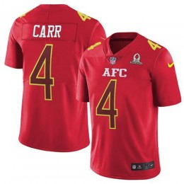 Raiders #4 Derek Carr Red Men's Stitched NFL Limited AFC 2017 Pro Bowl Jersey