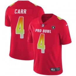 Raiders #4 Derek Carr Red Men's Stitched NFL Limited AFC 2018 Pro Bowl Jersey