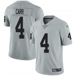 Raiders #4 Derek Carr Silver Men's Stitched NFL Limited Inverted Legend Jersey