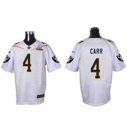 Raiders #4 Derek Carr White 2016 Pro Bowl Men's Stitched NFL Elite Jersey