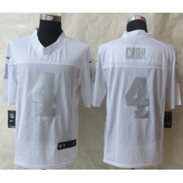 Raiders #4 Derek Carr White Men's Stitched NFL Limited Platinum Jersey