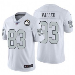 Raiders #83 Darren Waller White 60th Anniversary Patch Men's Stitched NFL 100 Limited Color Rush Jersey