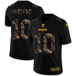 Los Angeles Chargers #10 Justin Herbert Men's Black Flocked Lightning Vapor Limited NFL Jersey