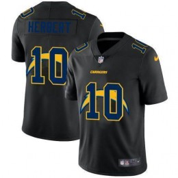 Los Angeles Chargers #10 Justin Herbert Men's Team Logo Dual Overlap Limited NFL Jersey Black