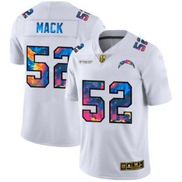Los Angeles Chargers #52 Khalil Mack Men's White Multi-Color 2020 NFL Crucial Catch Limited NFL Jersey