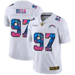 Los Angeles Chargers #97 Joey Bosa Men's White Multi-Color 2020 NFL Crucial Catch Limited NFL Jersey
