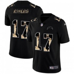 Los Angeles Los Angeles Chargers #17 Philip Rivers Carbon Black Vapor Statue Of Liberty Limited NFL Jersey