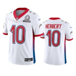 Chargers #10 Justin Herbert Men's NFL 2022 AFC Pro Bowl Game Jersey White