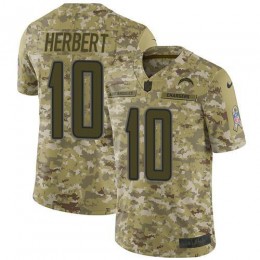 Chargers #10 Justin Herbert Camo Men's Stitched NFL Limited 2018 Salute To Service Jersey