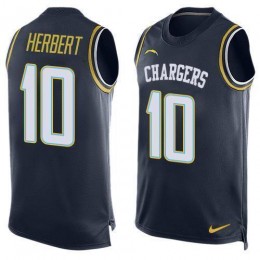 Chargers #10 Justin Herbert Navy Blue Team Color Men's Stitched NFL Limited Tank Top Jersey