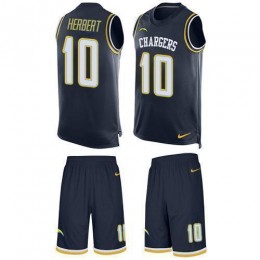 Chargers #10 Justin Herbert Navy Blue Team Color Men's Stitched NFL Limited Tank Top Suit Jersey