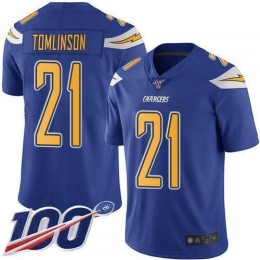 Chargers #21 LaDainian Tomlinson Electric Blue Men's Stitched NFL Limited Rush 100th Season Jersey