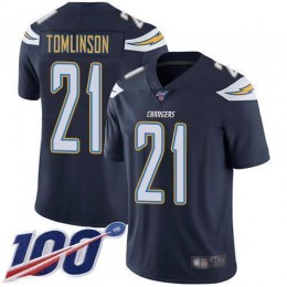 Chargers #21 LaDainian Tomlinson Navy Blue Team Color Men's Stitched NFL 100th Season Vapor Limited Jersey